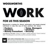 Woolworths Vacancies: (Job Opportunities)