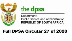 DPSA Circular 27 Jobs of 27 November 2020