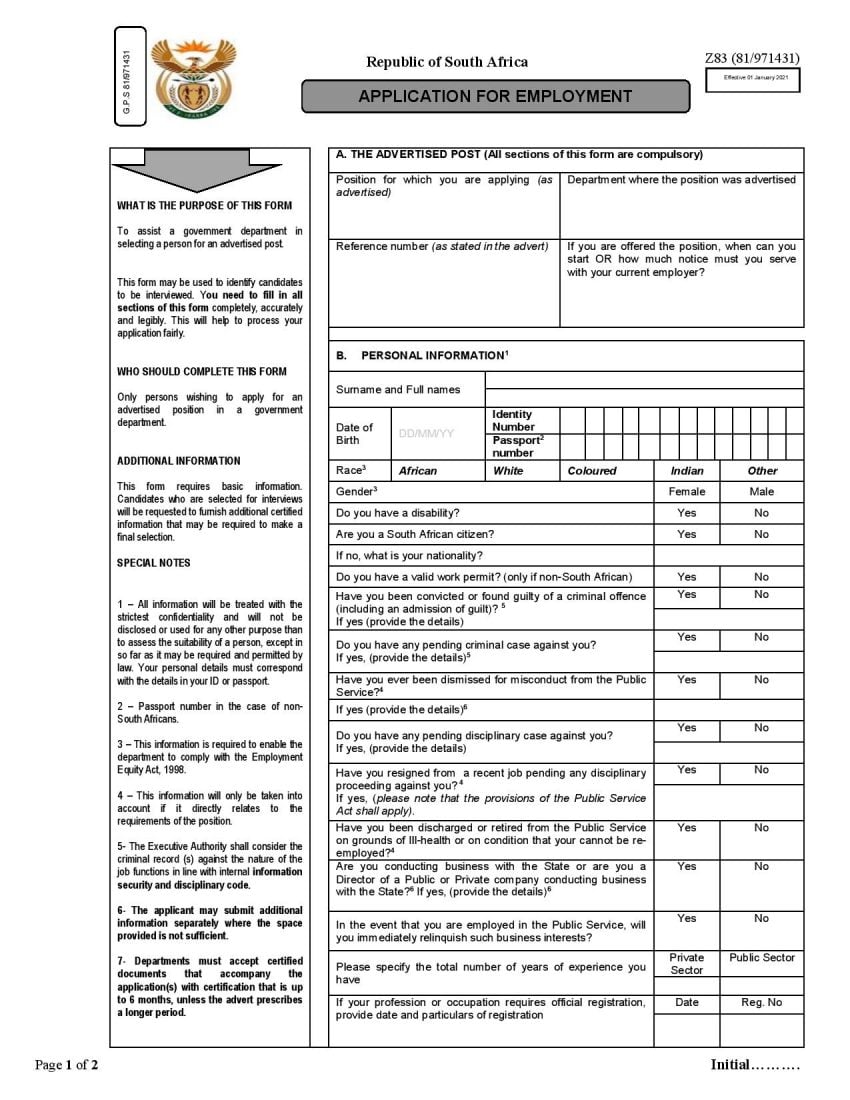 new application form 2021