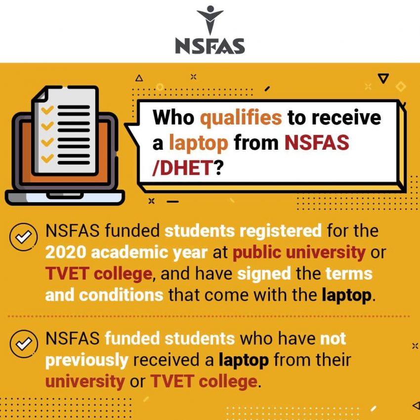 NSFAS UPDATE ON STUDENT LAPTOPS