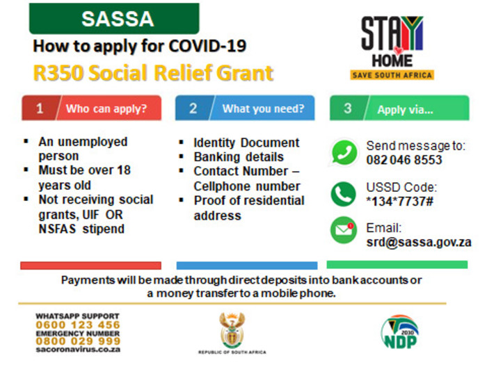 HOW TO APPLY FOR THE R350 CORONAVIRUS RELIEF GRANT