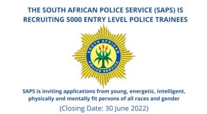 South African Police Service (SAPS) is recruiting 5000 Police Trainees 2022