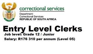 Department Of Correctional Services: Entry Level Clerks