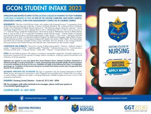 Gauteng College of Nursing: Traineeship Programme 2023