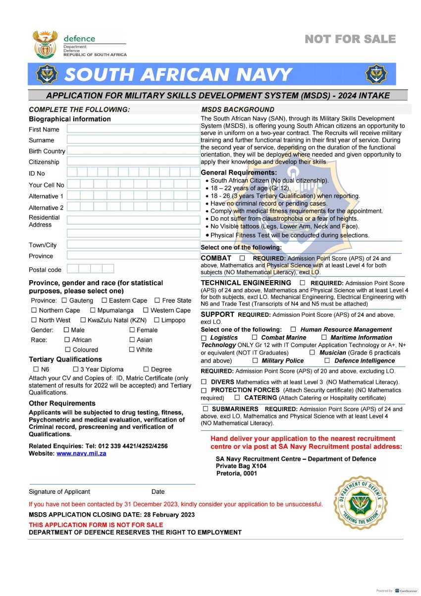 SA Navy MSDS Application 2023 1 Page 001 850x1202 