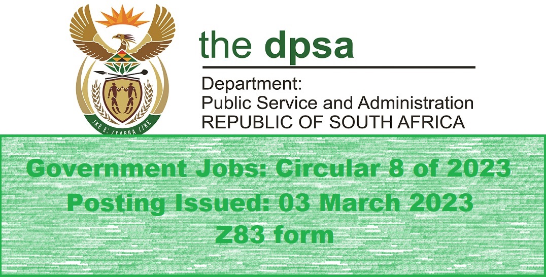 Government Jobs: Circular 8 of 2023