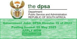 Government Jobs: Circular 15 of 2023