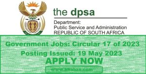 Government Jobs: Circular 17 of 2023
