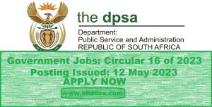 Government Jobs: Circular 16 of 2023